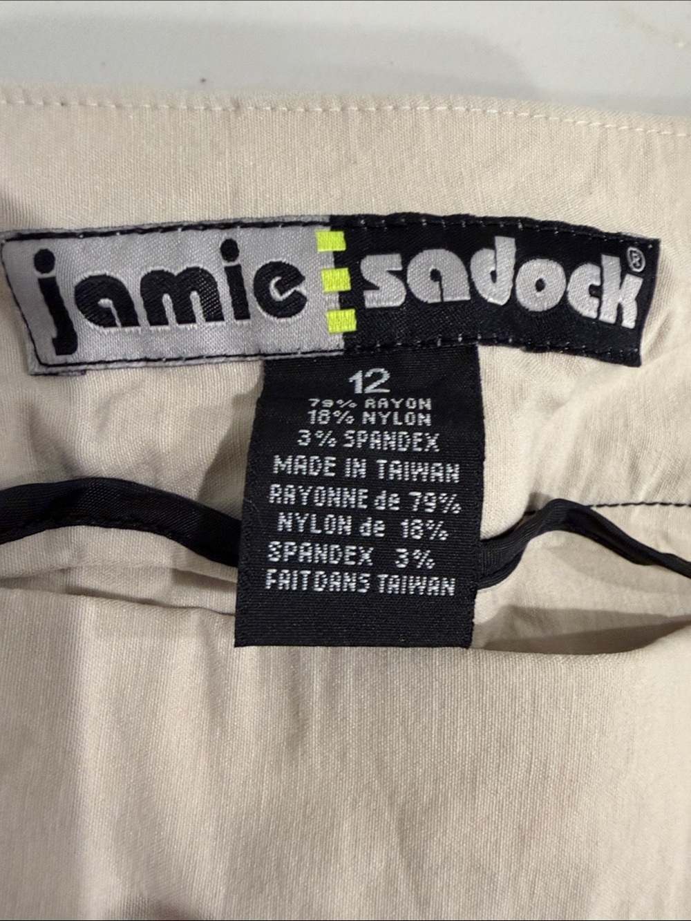 Jamie Sadock Skinnylicious Knee Capri Golf Pants Size 12 Beige Pull-On - Picture 4 of 6